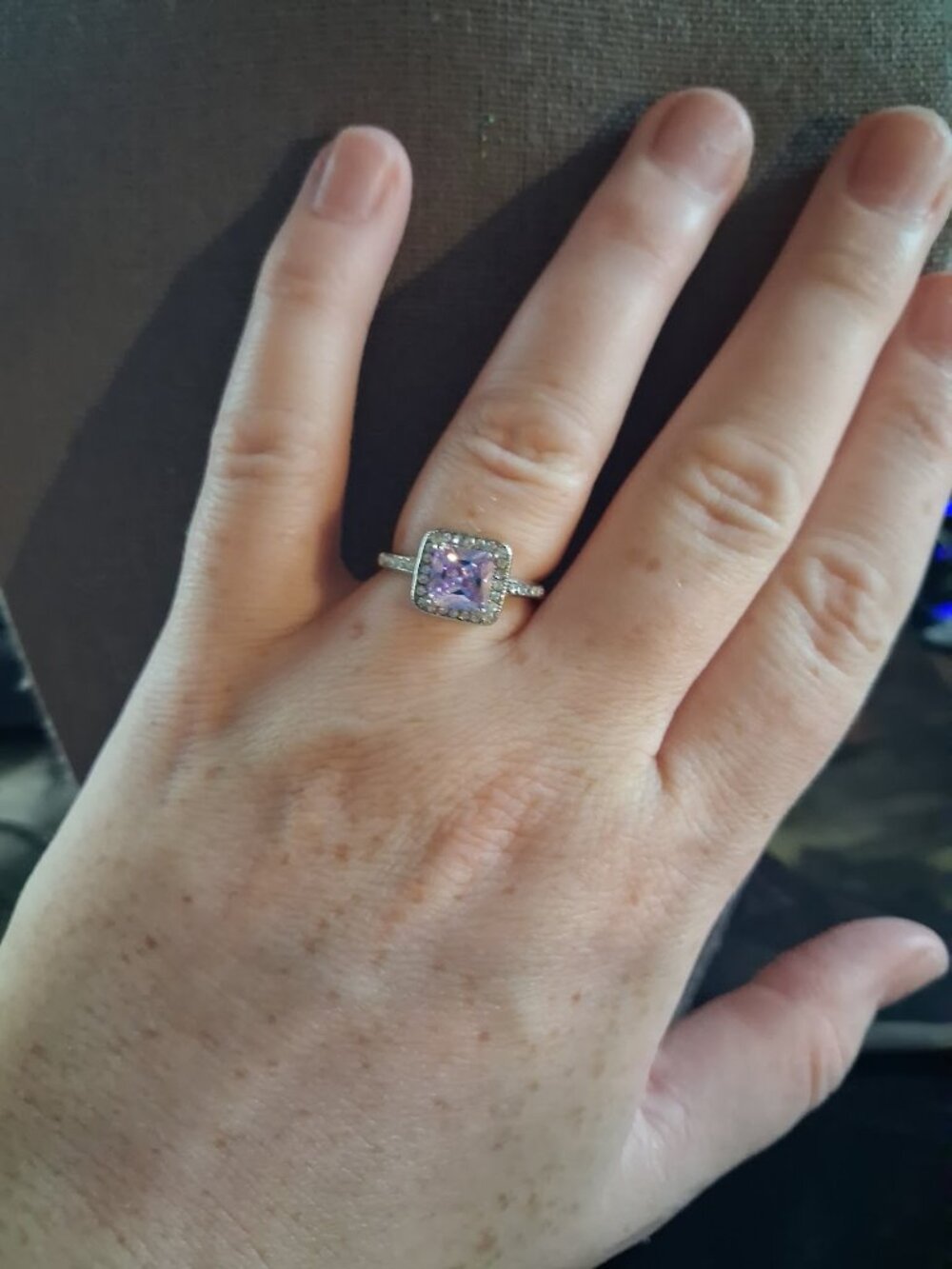 Purple stoned ring